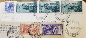 TWO ITALY Airmail Covers 1952, 1953 to Taylorville, Illinois 