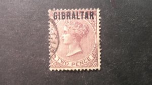 Gibraltar 1886 Victoria Classic Scott# 3 USED Fine-VF (C) Clear Face/OVPT.
