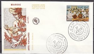 Morocco, Scott cat. 546. Popular Arts/Musicians issue. First day cover. ^