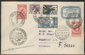 Brazil 1936 Graf Zeppelin Mi540A Brazil 6th SAF Cover Frankfurt Beuerle E 111185