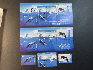 AUSTRALIAN ANTARCTIC TER. # L94-L97&L97a-L97b-MNH-SET & 2 SOUVENIR SHEETS-1995