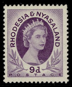 RHODESIA & NYASALAND QEII SG8, 9d violet, M MINT.