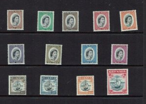 Grenada: 1953 Queen Elizabeth definitive set, Mint Lightly Hinged.