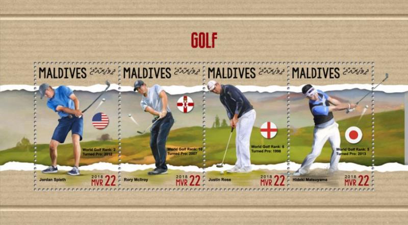 MALDIVES - 2018 - Golf - Perf 4v Sheet - MNH