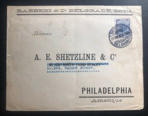 1900 Belgrade Serbia Advertising Cover To Philadelphia Pa USA Sc#53 Scarce