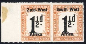 South West Africa Postage Due 1923 SG.D8b 1 1/2d NO STOP after Afrika setting I