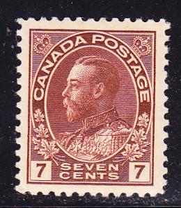 Canada ADMIRAL No.114 7c red brown VF/NH(**)