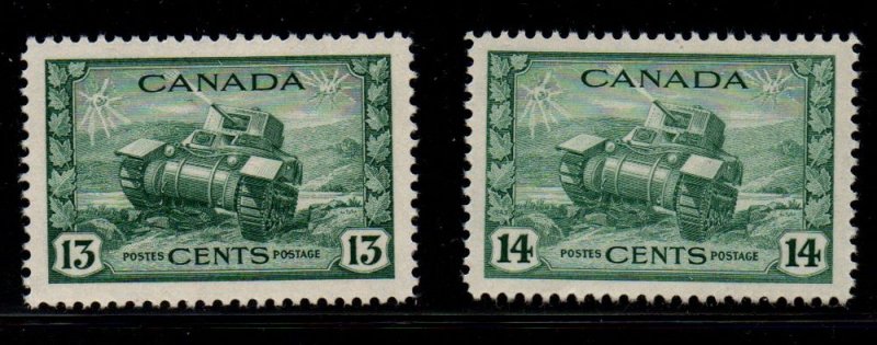 Canada Sc 258-9 1942 13 & 14 c tank stamps mint NH