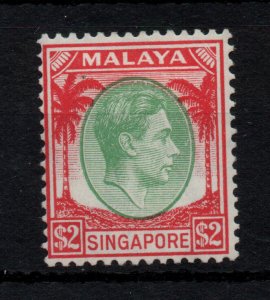 Singapore 1948 $2 green & scarlet LHM SG14 WS43517
