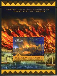 SOLOMON ISLANDS  2016 350th ANNIVERSARY OF THE GREAT LONDON FIRE   S/S  MINT NH