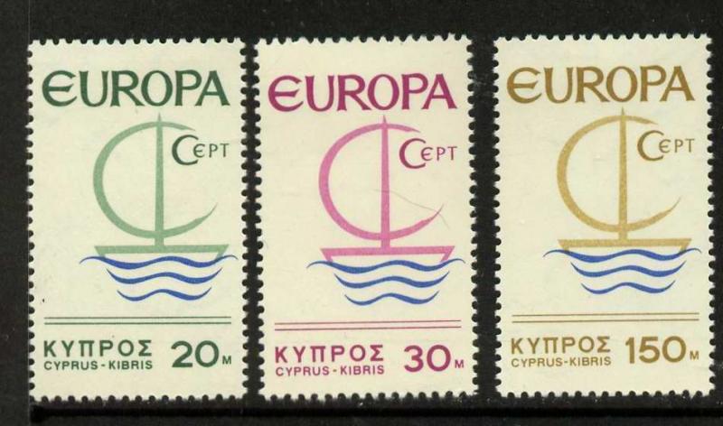 Cyprus 275-7 MNH EUROPA, Symbolic Sailboat