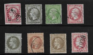 Collection of Early France Stamps Scott #'s 20,22,23,28,29,30,34,36 SCV ...