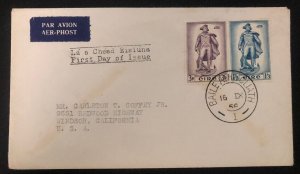 1956 Dublin Ireland First Day Cover FDC To Windsor Usa John Barry Stamp Issue