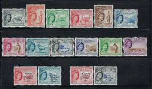 SOMALILAND PROTECTORATE SCOTT #128-143 1953-60 QEII PICTORIALS- MINT XXXLH