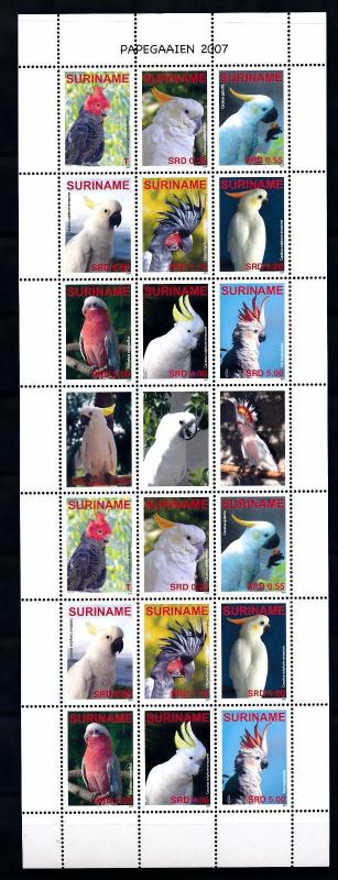 [SUV1449] Surinam Suriname 2007 Birds Parrots Miniature Sheet with tab MNH