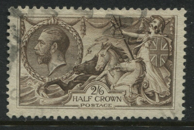 1918 KGV Bradbury 2/6d brown Seahorse lightly used (41)