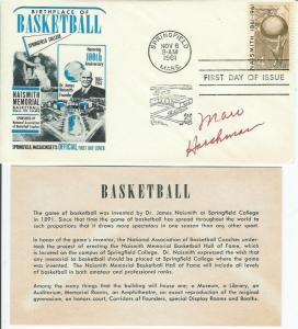 Basketball Hall of Fame 1961 Signed FDC Marv Harshman Washington State Coach