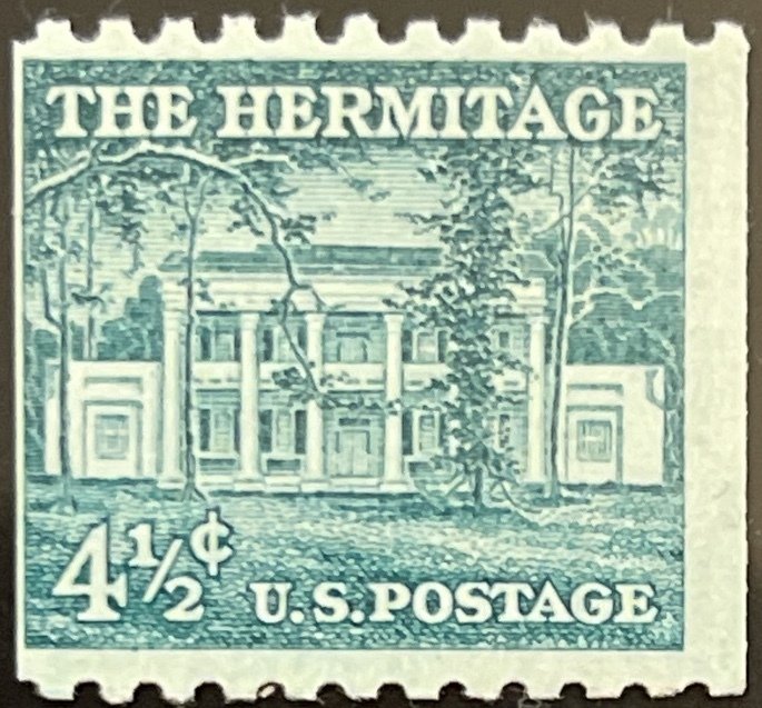 Scott #1059 1959 4½¢ Liberty Series The Hermitage perf. 10 horizontally MNH OG