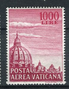 VATICAN; 1950s early Airmail issue fine Mint hinged 1000L value