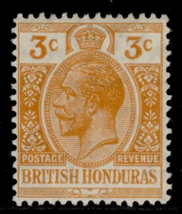 BRITISH HONDURAS GV SG103, 3c orange, M MINT.