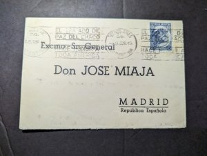 1938 Argentina Cover Buenos Aires to Madrid Spain War Minister Jose Miaja