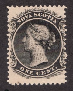 1860 Nova Scotia Sc# 8 - One Cent, Queen Victoria, Black. MH Cv$15