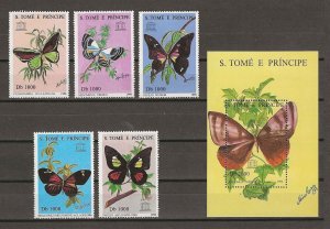 SAO TOME & PRINCIPE 1996 BUTTERFLY SET MNH Cat £18