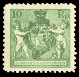 Liechtenstein #59a Cat$27.50, 1921 10rp yellow green, perf. 12 1/2, lightly h...