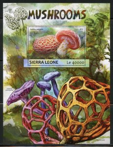 SIERRA LEONE 2017  MUSHROOMS  SOUVENIR SHEET MINT NH
