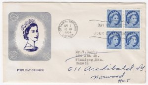 CANADA FIRST DAY COVERS #341 QUEEN ELIZABETH II - WILDING PORTRAIT- LOT OF 2