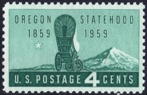 SC#1124 4¢ Oregon Statehood Centennial (1959) MNH