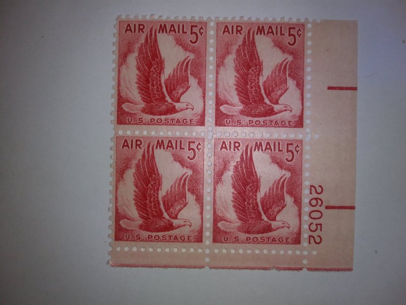 SCOTT #C48-50 AIR MAIL PLATE BLOCKS MINT NEVER HINGED !!