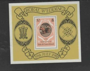 TURKS & CAICOS ISLANDS #489 1981 ROYAL WEDDING MINT VF NH O.G S/S aa