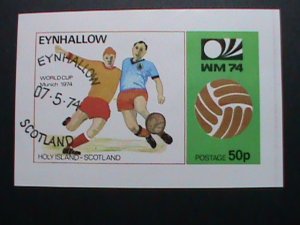 ​SCOTLAND-EYNHALLOW STAMP-1974-WORLD CUP SOCCER MUNICH'74 CTO IMPERF-S/S-SHEET