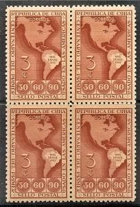 Cuba  393 MNH 1944 Cent. of Postage Stamp-AmericasBlock