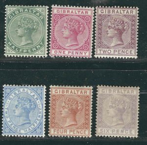 Gibraltar 6 Different QV MVLH F/VF 1886 SCV $740.00