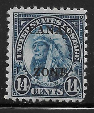 Canal Zone 116: 14c Indian overprint, MH, F
