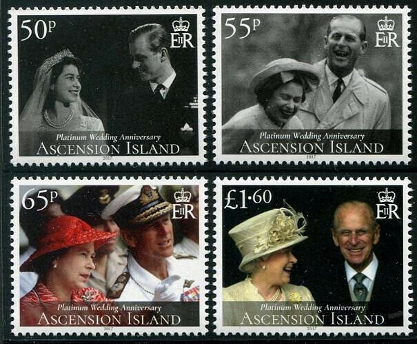 HERRICKSTAMP NEW ISSUES ASCENSION Sc.# 1183-86 QE II 70th Wedding Anniv.