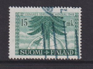 Finland    #282  used  1949  pine tree and globe