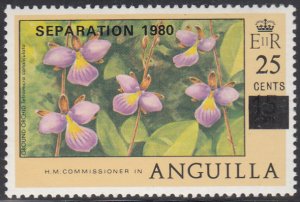 Anguilla 1980 MNH Sc #414 Separation 1980 O/P on 25c on 15c Ground orchid