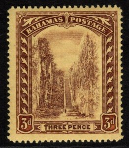 BAHAMAS SG76a 1919 3d REDDISH PURPLE/BUFF THICK PAPER MTD MINT