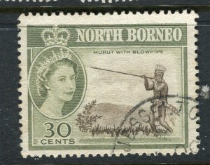 NORTH BORNEO; 1961 early QEII Pictorial issue fine used 30c. value