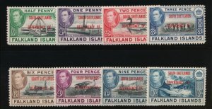 FALKLAND ISLANDS DEP. 5L1-8 MINT HINGED F-VF KGVI SHIP SHEEP