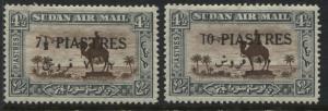 Sudan 1935 overprinted Airmails 7 1/2p on 4 1/2 & 10p 0n 4 1/2p mint o.g.