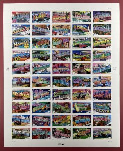 3561-3610 GREETINGS FROM AMERICA Sheet of 5O US 34¢ Stamps MNH 2002