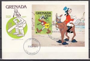 Grenada, Scott cat. 959. Disney-Year of Child s/sheet. First day cover. ^