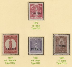 Br VIRGIN Is 1887  SPECIMEN  set of 4