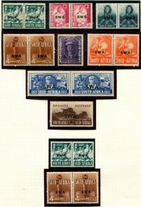 South West Africa SC# 135-42, 135A 140A SG#114-22, 114a, 118q War effort set MH