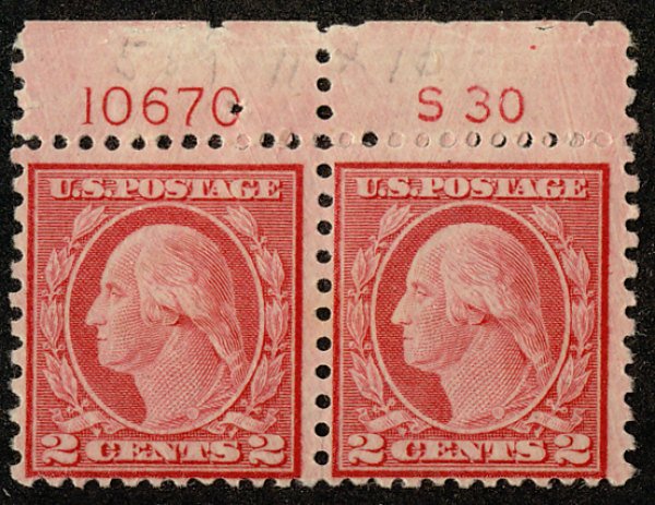 US US #540 PLATE NUMBER PAIR with S30, VF mint never hinged, super fresh colo...