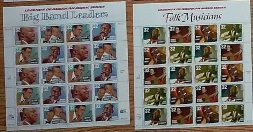 New 12 Sheets LEGENDS OF AMERICAN MUSIC SERIES 29¢ 32¢ 33¢ US A Postage Stamps